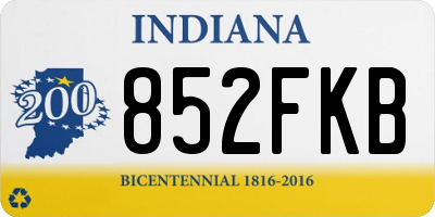IN license plate 852FKB