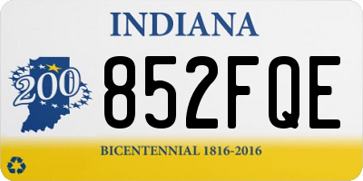 IN license plate 852FQE