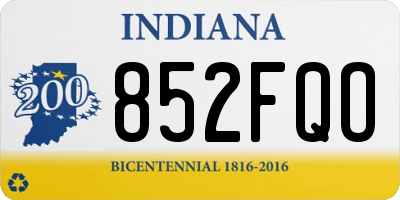 IN license plate 852FQO