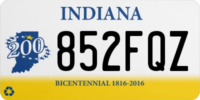 IN license plate 852FQZ