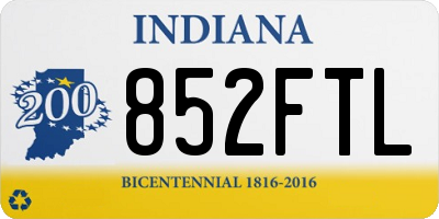 IN license plate 852FTL