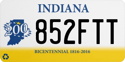 IN license plate 852FTT