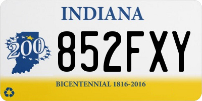 IN license plate 852FXY