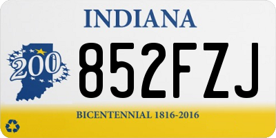 IN license plate 852FZJ
