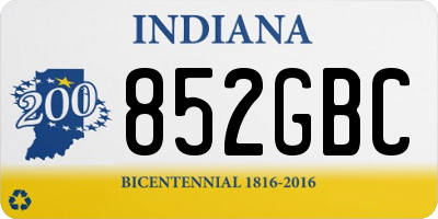 IN license plate 852GBC