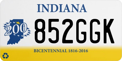 IN license plate 852GGK