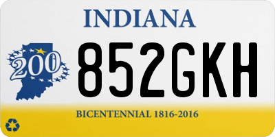 IN license plate 852GKH