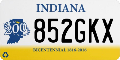 IN license plate 852GKX