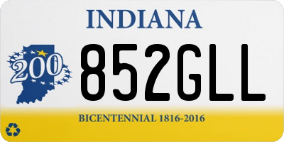 IN license plate 852GLL