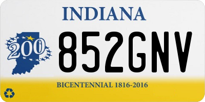 IN license plate 852GNV