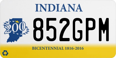 IN license plate 852GPM