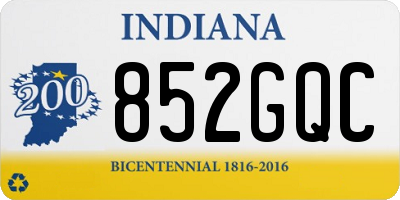 IN license plate 852GQC