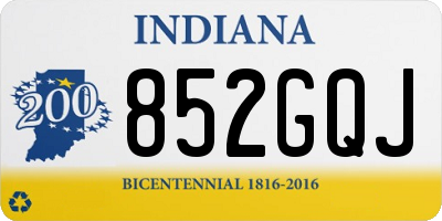 IN license plate 852GQJ