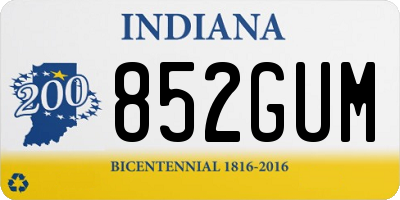 IN license plate 852GUM