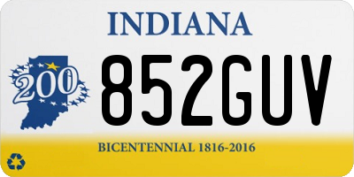 IN license plate 852GUV