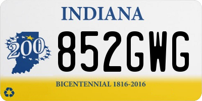IN license plate 852GWG