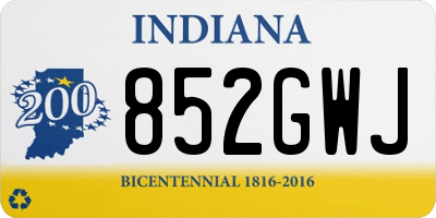 IN license plate 852GWJ