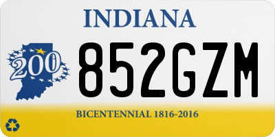IN license plate 852GZM