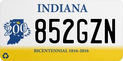 IN license plate 852GZN