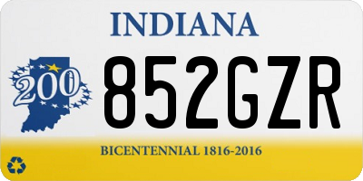 IN license plate 852GZR