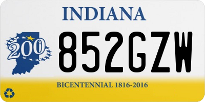 IN license plate 852GZW