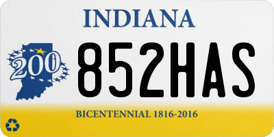 IN license plate 852HAS