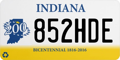 IN license plate 852HDE