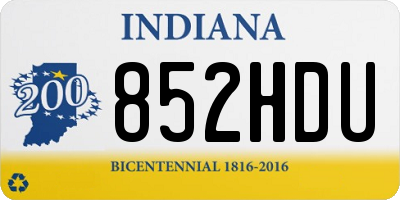 IN license plate 852HDU