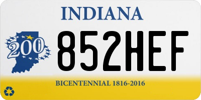 IN license plate 852HEF