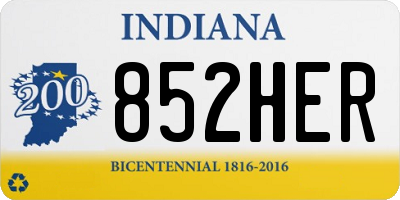 IN license plate 852HER