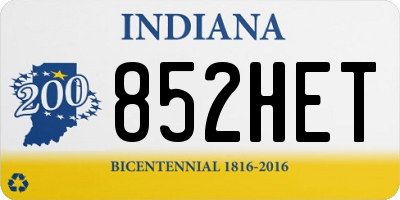IN license plate 852HET