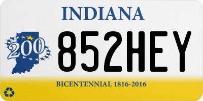 IN license plate 852HEY