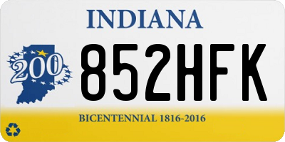 IN license plate 852HFK