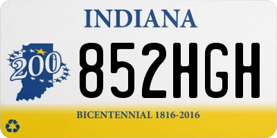 IN license plate 852HGH