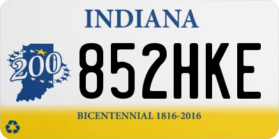 IN license plate 852HKE