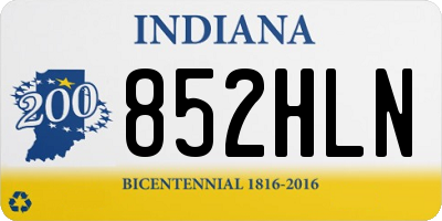 IN license plate 852HLN