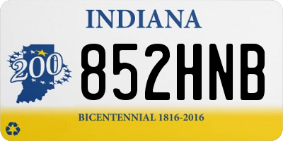IN license plate 852HNB