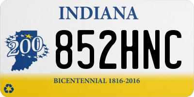 IN license plate 852HNC