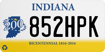 IN license plate 852HPK
