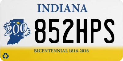 IN license plate 852HPS