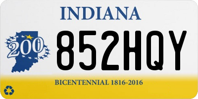 IN license plate 852HQY