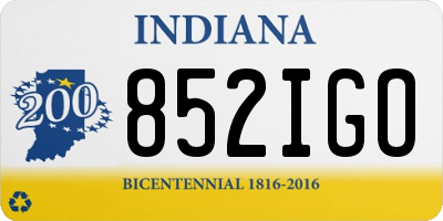 IN license plate 852IGO