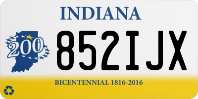 IN license plate 852IJX