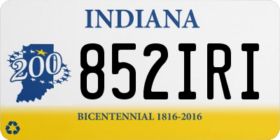 IN license plate 852IRI