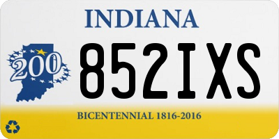 IN license plate 852IXS