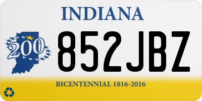 IN license plate 852JBZ
