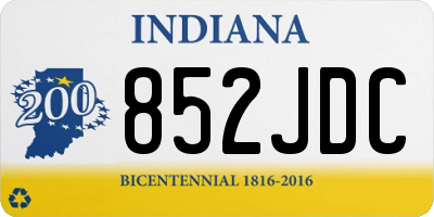 IN license plate 852JDC