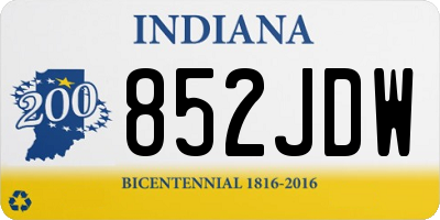 IN license plate 852JDW