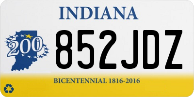 IN license plate 852JDZ