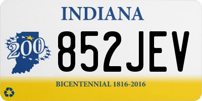IN license plate 852JEV